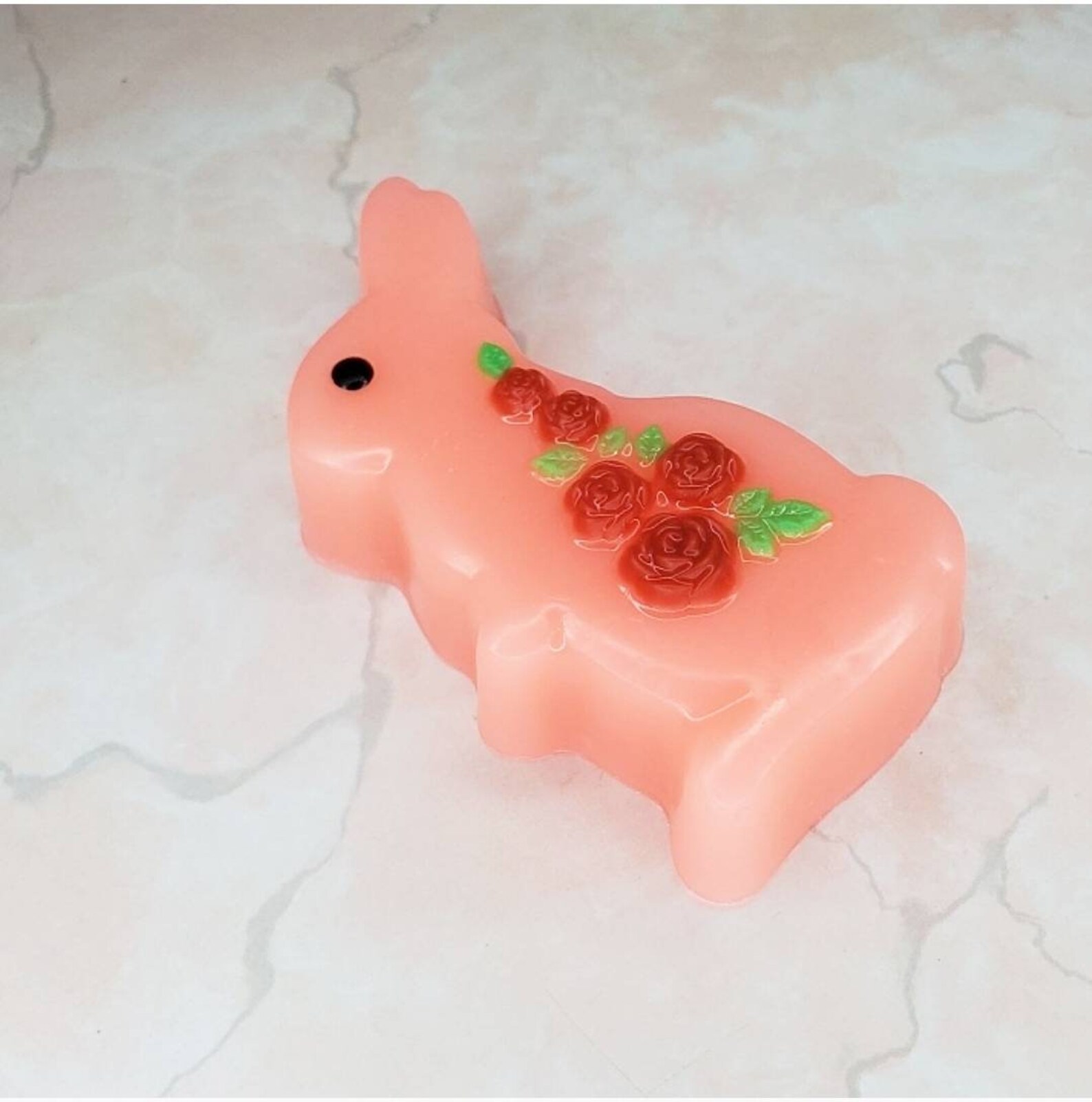 Soaping Rabbit Bunny Soap. Rabbit Soap. Decorative Bunny With Roses Shaped Soap ...