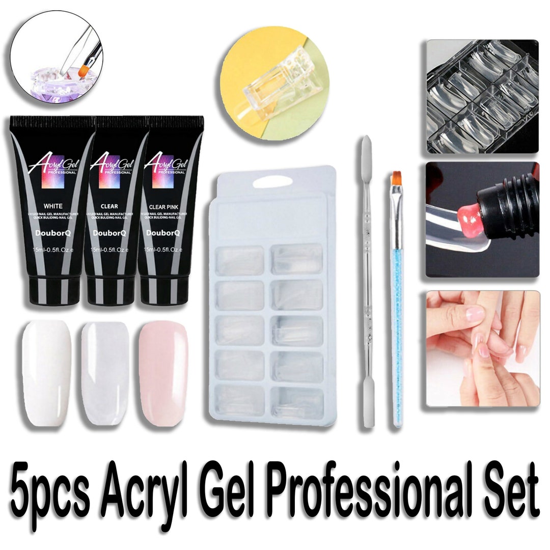 Acrylic Nails Poly Gel Extension Builder Fake Nails Kit, Nail Tips Kit, Nail Forms Kit, Polygel Nails Molds Kit, Gel Nails, Nail Kit