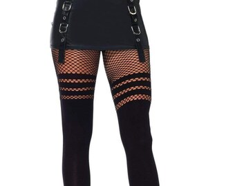 half fishnet tights