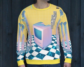 Vaporwave Aesthetic Mac Sweatshirt | Webcore Techwear Sweater