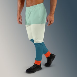 70&#39;s Color Block Men&#39;s Joggers with Pockets | Comfy Sweatpants Pajamas Lounging XS-3XL