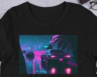 Camisa Synthwave Outrun Cyberpunk / Ropa de calle estética de neón