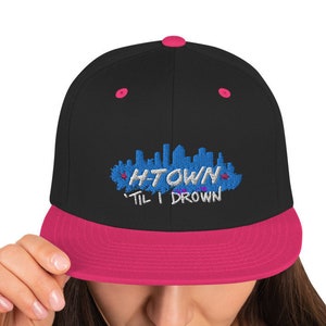 Houston H-Town Til I Drown Snapback Cap Hat