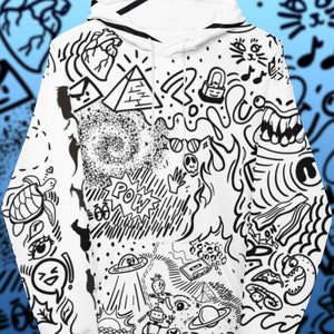 Sudadera con capucha Sharpie de dibujos animados / Ropa estética única