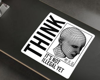 Sticker Think It's Not Illegaal: Vaporwave Cyberpunk-vinyl