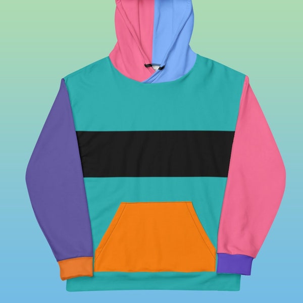 jaren 90 kleurblok hoodie | Retro vintage sweatshirt