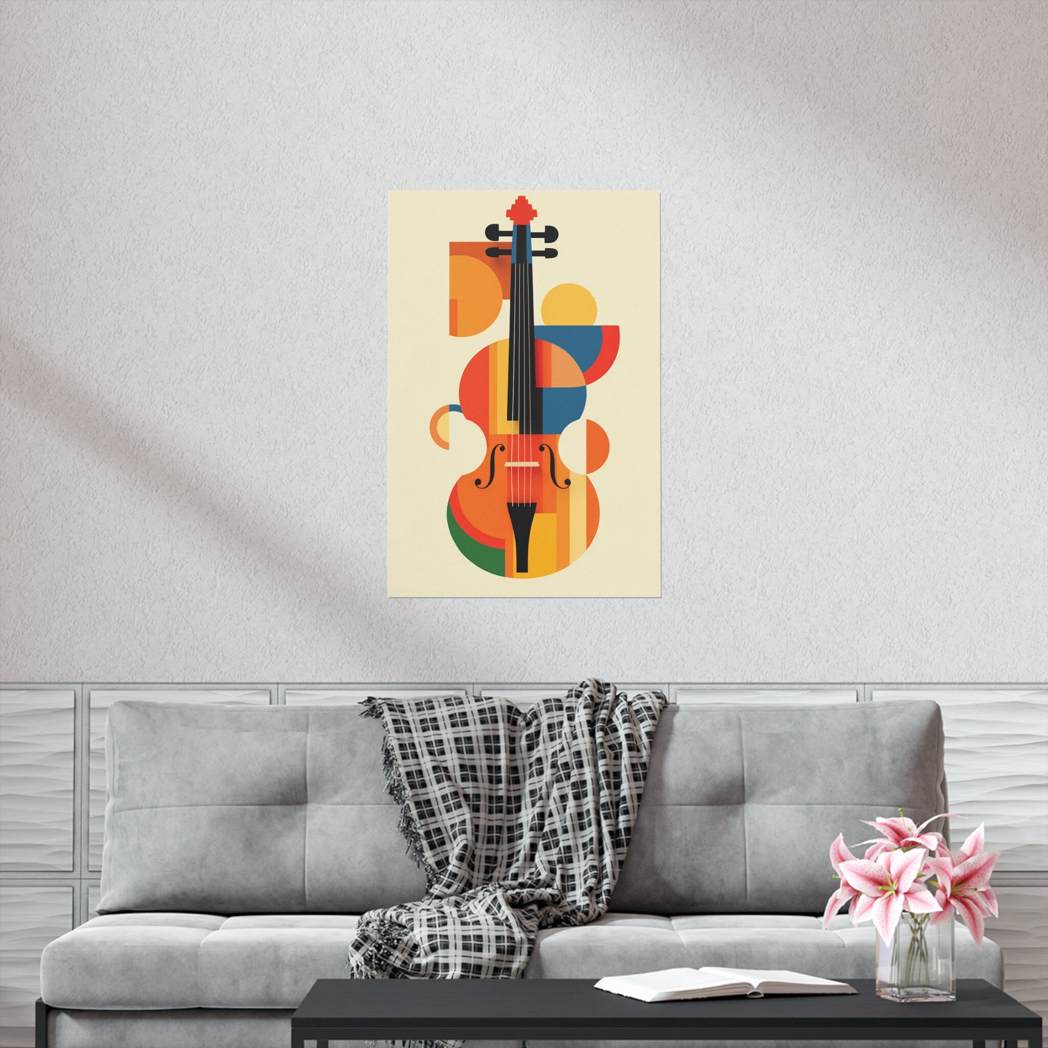 Abstract Violin Viola Poster Art Print | Bauhaus, Geometric, Cello ...
