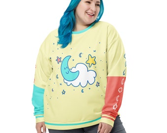 Moon & Stars Sweatshirt: Pastel Kidcore Unisex Sweater
