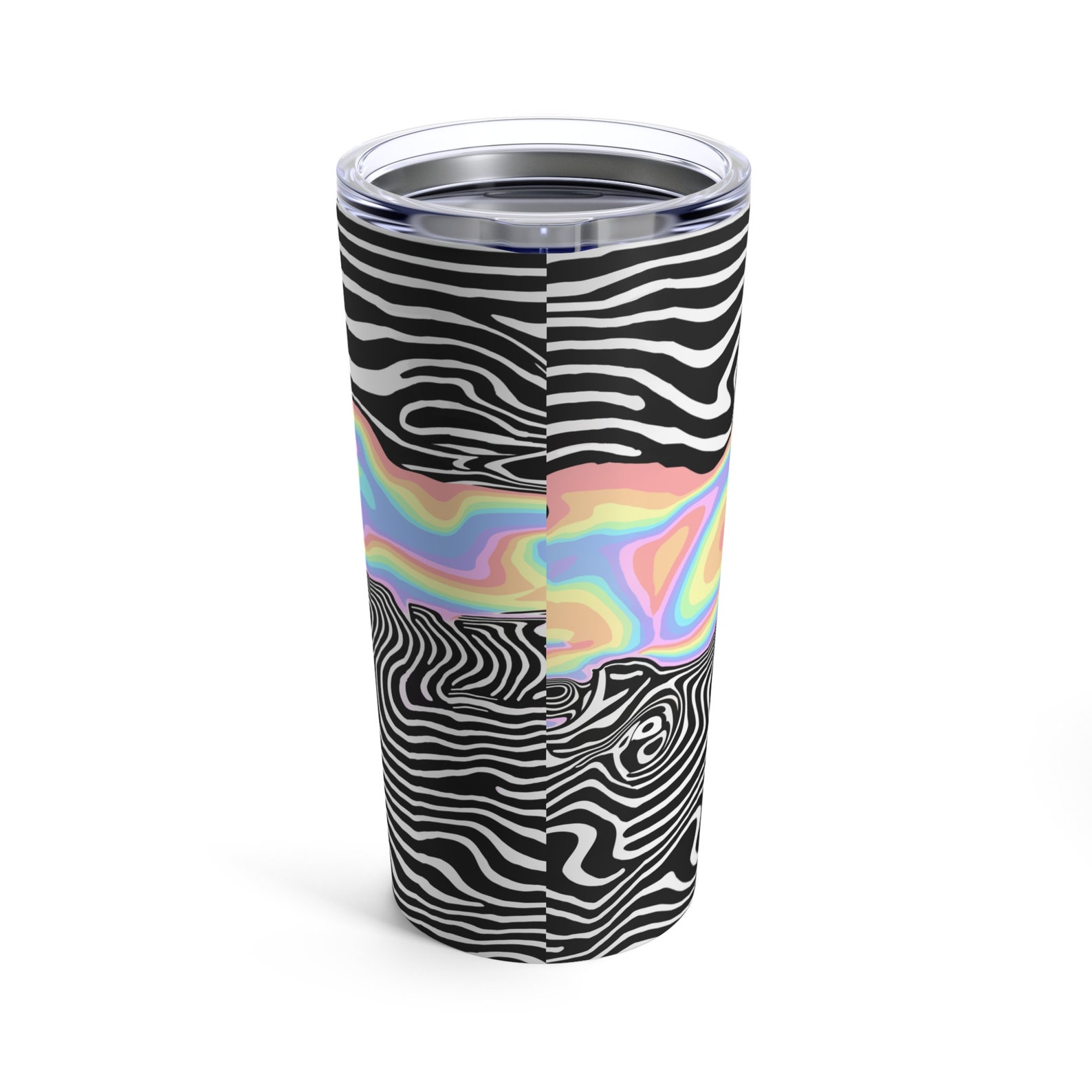 Trippy RGB Melt Tumbler 20oz - Psychedelic Black & White Stainless ...