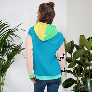 Color Block Pastel Hoodie Asymmetric Rainbow Unisex Fit Aesthetic Kawaii Skater Apparel image 5