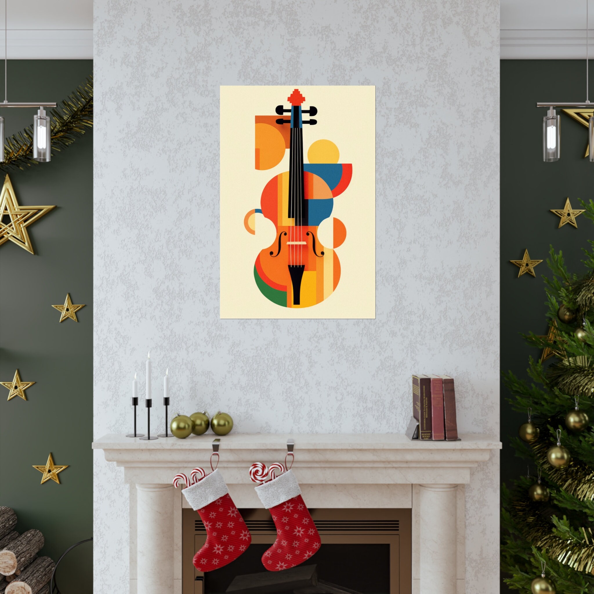 Abstract Violin Viola Poster Art Print | Bauhaus, Geometric, Cello ...
