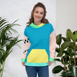 Color Block Pastel Hoodie Asymmetric Rainbow Unisex Fit Aesthetic Kawaii Skater Apparel image 6