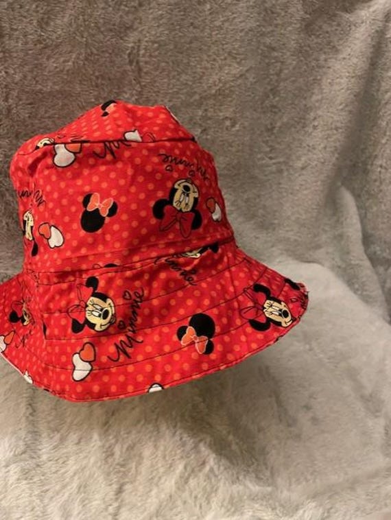 Hand made Minnie Mouse bucket hat Cotton and Linen Reversible Handmade Bucket Hat Polka Dot  main image 2