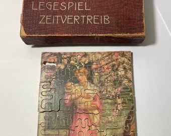 Antique Wooden LegeSpiel Zeitvertreib Jigsaw Puzzle from Germany - Mother's Love