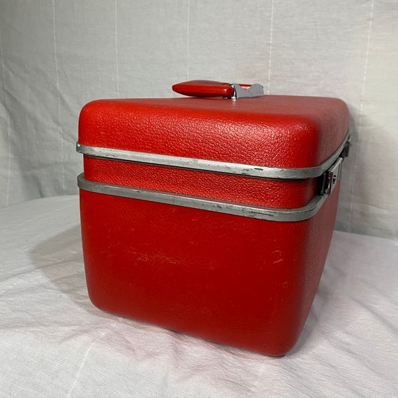 Retro Samsonite Silhouette Train Case - Bright Red - image 5