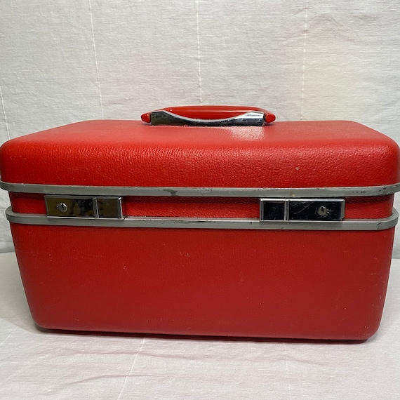 Retro Samsonite Silhouette Train Case - Bright Red - image 1