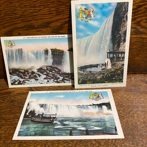 3 - Cartes postales estampillées du roi George VI des années 1940 des chutes du Niagara - Histoire canadienne