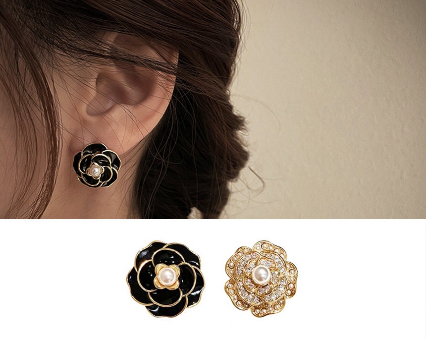 Chanel Pearl Diamond White Gold Earrings Opulent Jewelers #21 Chanel Pearl Diamond White Gold Earrings Opulent Jewelers