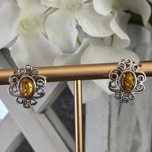 Natural Baltic Amber Earrings, Honey Amber Earrings,  Natural Jewelry, Sterling Silver  Earrings, Amber Gift, Gift For Her, Amber Jewelry