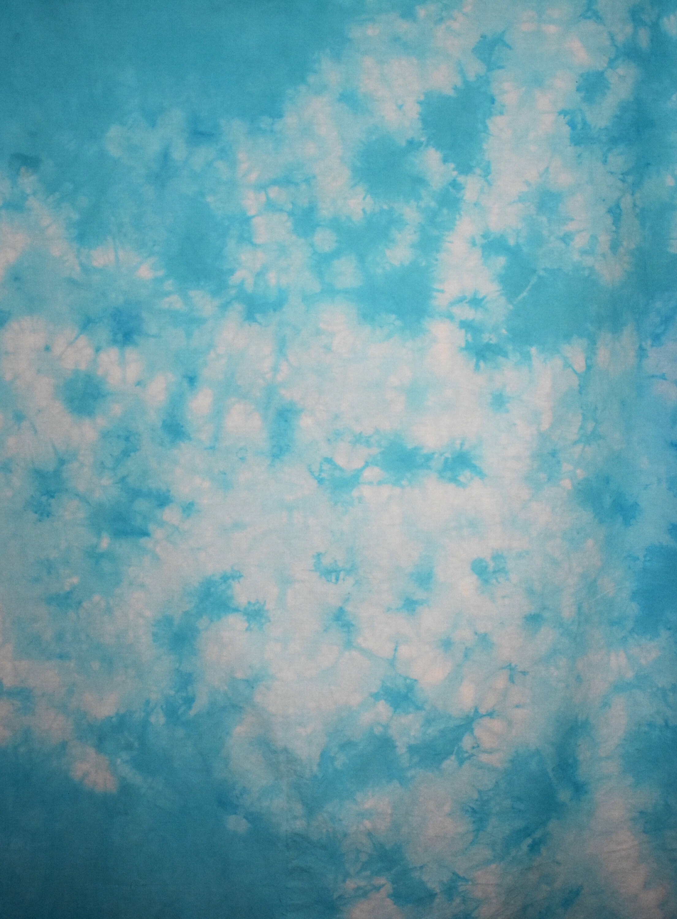 One Yard Hand Dyed Blue Tie Dye Premium Cotton Fabric Etsy