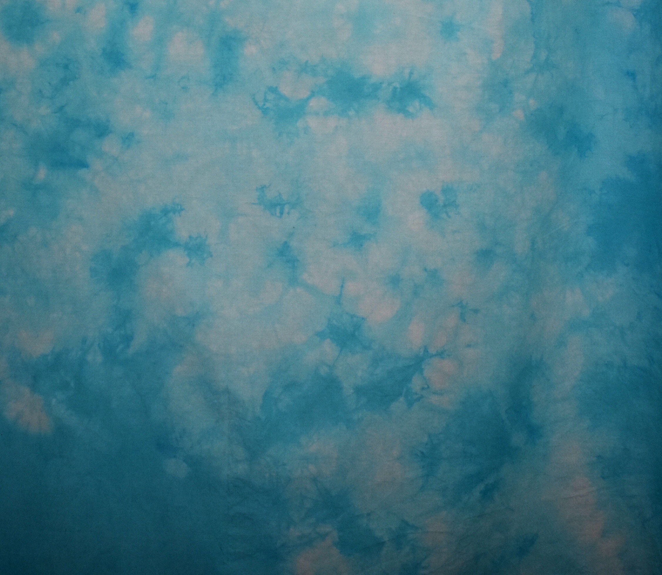 One Yard Hand Dyed Blue Tie Dye Premium Cotton Fabric Etsy