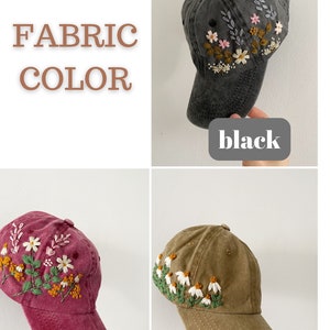Handbestickter Hut, Floral bestickte Jeanskappe, Vintage Hut für Frau, bestickte Baseballmütze, Geburtstagsgeschenk, Geschenk für Frauen Bild 2