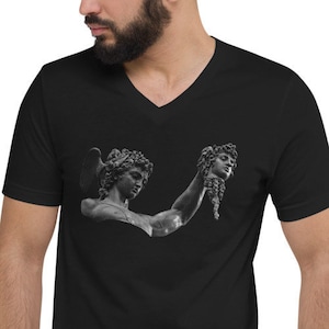 Perseus and Medusa Statue Premium V-Neck T-Shirt