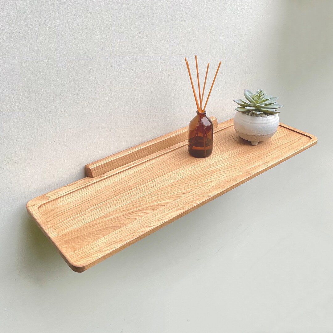 Large Oak Scandinavian Style Wall Shelf - Etsy - Scandinavian Inspired Wall Shelves