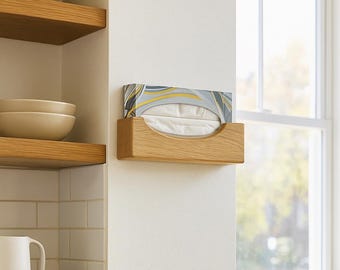 Kleenex Box Holder - Wall Mounted in Oak