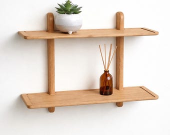 Oak Double Wall Shelf