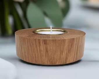 Round Oak Tea Light Holder