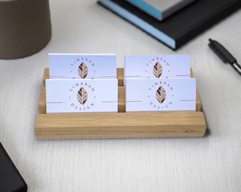 Oak Business Card Display, Business Card Holder.