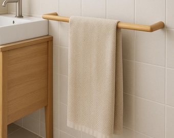 Bathroom Towel Rail in Oak, Scandinavian Style