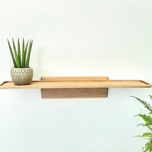 Oak Scandinavian Style Wall Shelf.