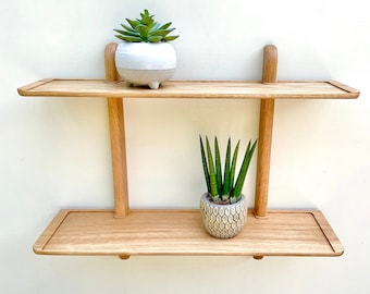 Oak Double Wall Shelf