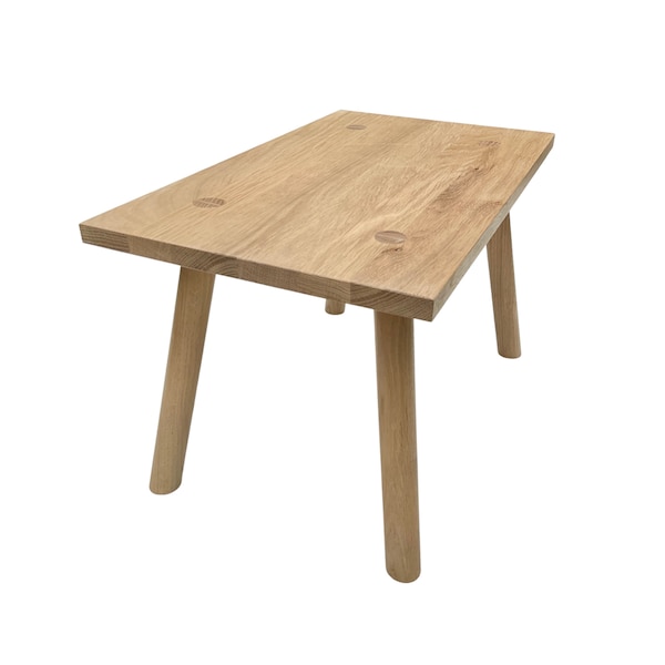 Low Oak Scandinavian Style Stool