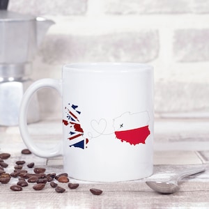 Uk To Poland Coffee Mug Gift For Polish Wife Tea Mug Gift For Polish Husband British Husband Gift Mug Poland Mug Polska Mug Poland Gifts