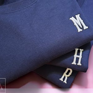 Sudadera unisex bordada en 3D, inicial bordada, regalo para novio, regalo para novia, sudadera vintage, regalos vintage, iniciales