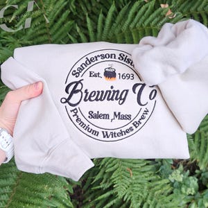 Witches Brew Embroidered Sweatshirt, Salem Brewing Co Jumper, Halloween Sweatshirt, Halloween Witch Sweatshirt, Cozy Spooky Season