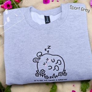 Sudadera bordada kawaii, linda kawaii, conejito kawaii, regalo para mejor amiga, regalo para compañeros de trabajo, regalos lindos, regalos kawaii, suéter kawaii