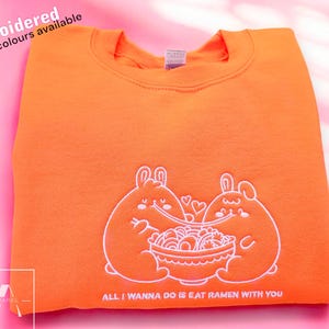 Ramen Embroidered Sweatshirt, Ramen Bowls, Ramen Gifts, Funny Ramen, Gift For Her, Kawaii, Gift For Him
