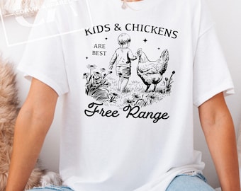 Kinder und Hühner Freilandhaltung T-Shirt: Bio-Baumwolle Farm Life Tee