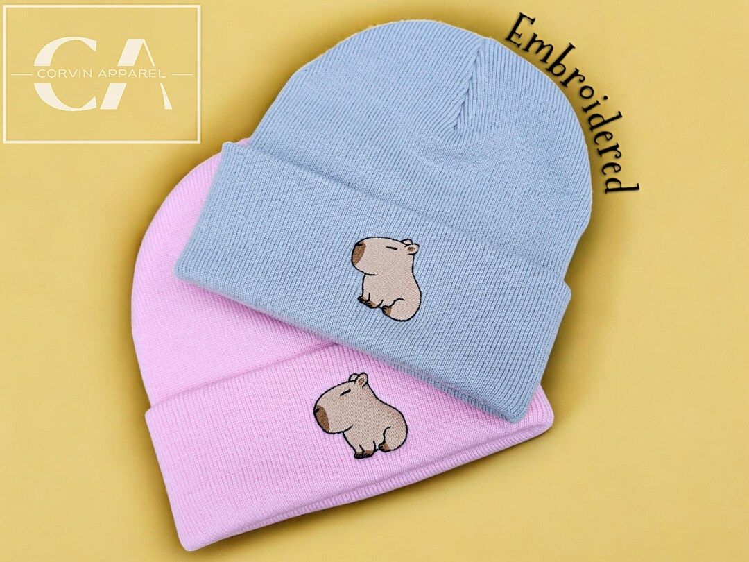 Capybara muts, Capybara Beanie, Capybara dingen, zwart