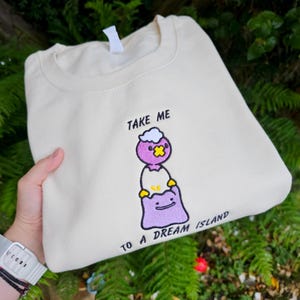 Besticktes Take Me To A Dream Island Sweatshirt, süßes Gaming Sweatshirt, Dream Island Shirt, gemütliches Gamer Geschenk, lustiges süßes Sweatshirt,