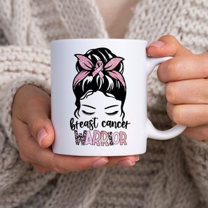 Breast Cancer Warrior Mug And Coaster Gift For Cancer Survivor Cancer Fighter Gifts Gift For Mother Surviving Cancer Gifts