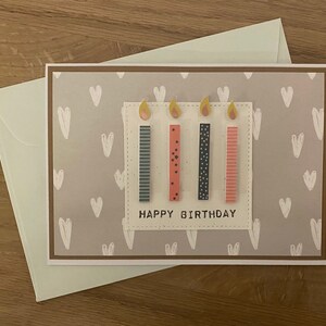 Geburtstagskarte - Geburtstagskerzen, Glückwunsch zum Geburtstag, Karte zum Geburtstag, Alles Gute