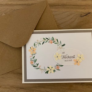Hochzeitskarte, Glückwunschkarte zur Hochzeit, Grußkarte zur Hochzeit