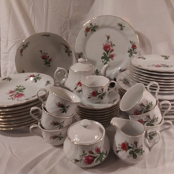 Vintage Rose Dinnerware Etsy