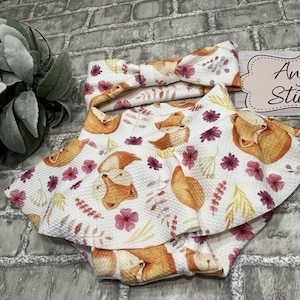 Slapende baby vossen beklede bummies met bijpassende hoofdband