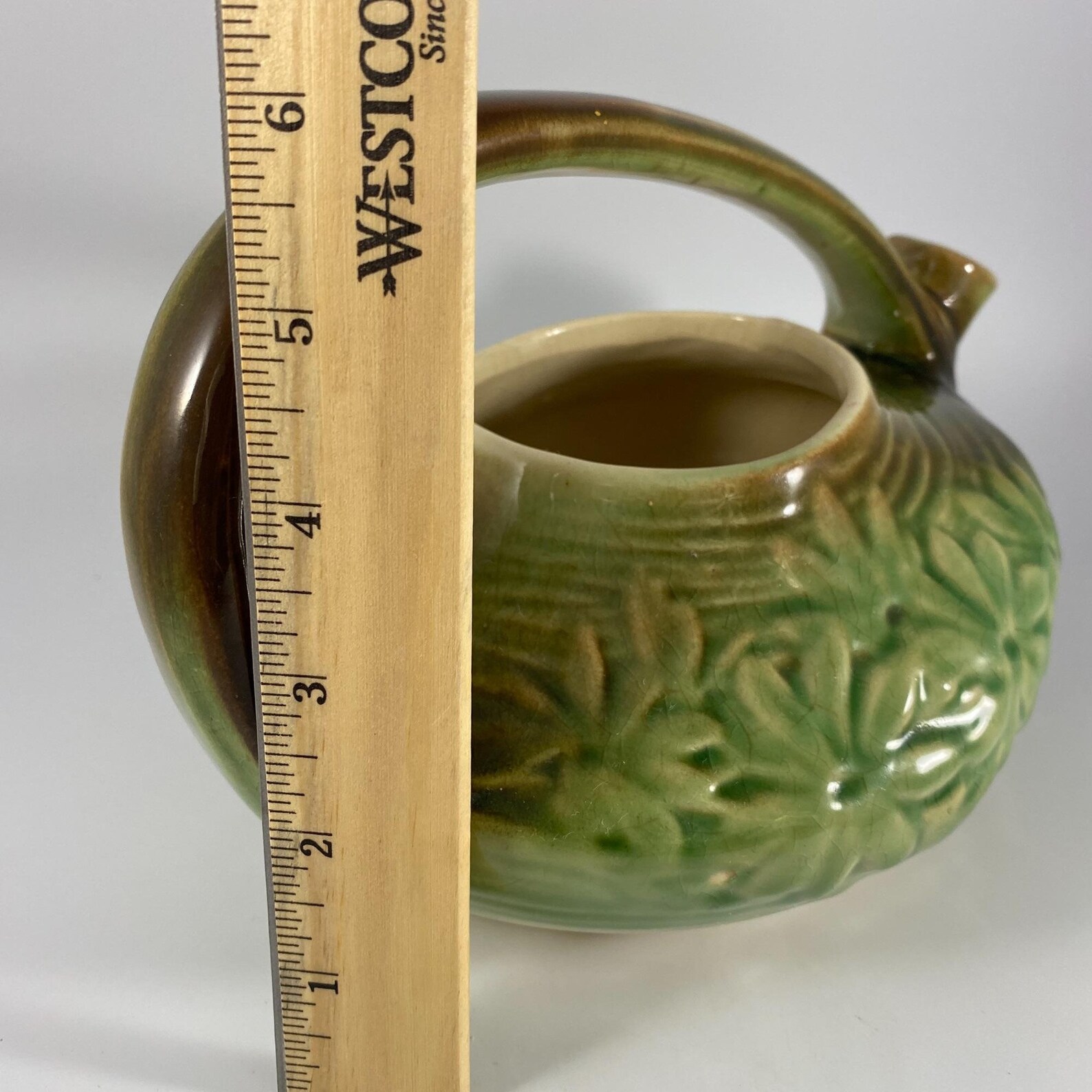 McCoy Pottery Teapot Leaf Pattern Planter Etsy